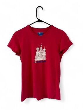 Rare Vintage Adidas Hot Pink Moscow Graphic Tee